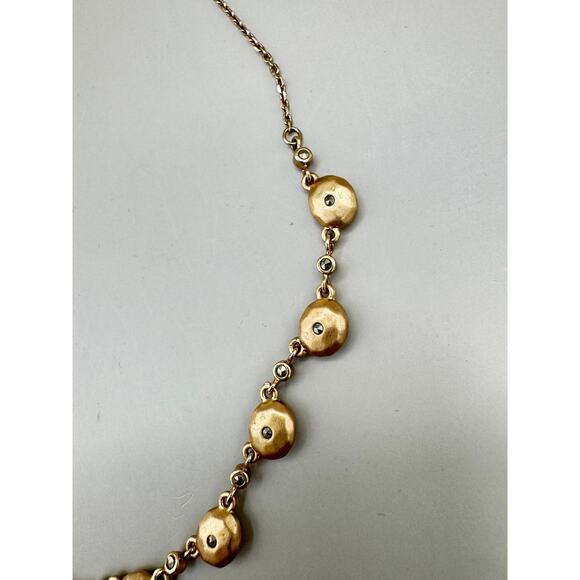 Vintage Liz Claiborne LC Brushed Gold Tone Dainty Necklace - Picture 5 of 11